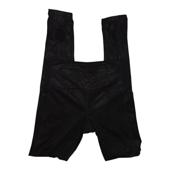 Athleta Pants - Athleta black floral print leggings with ankle keyhole small